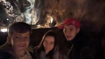 Selfie with inside a cave in Slovenia
